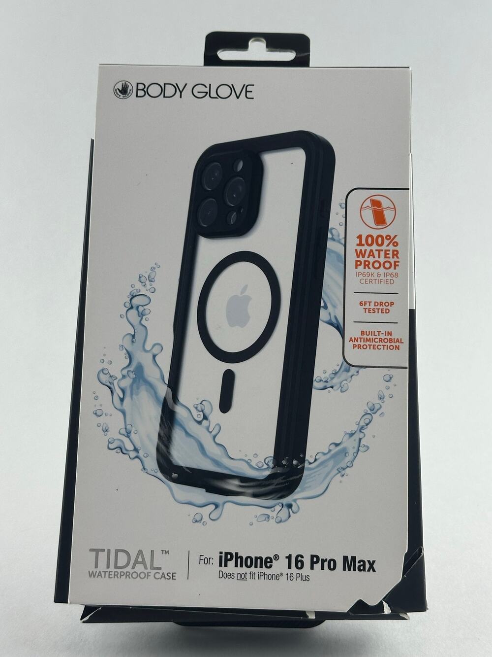 Body Glove Tidal Waterproof iPhone 16 Pro Max Clear/Black MagSafe Case NWT